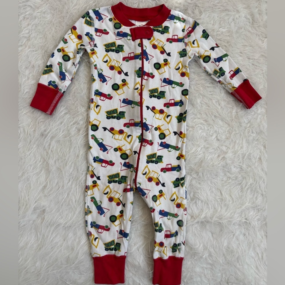 Hanna Andersson Colorful Construction Vehicles Print Baby PJ’s